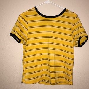Gold Striped Semi Cropped Top